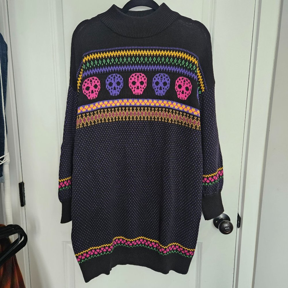 NWOT Modcloth Candy Skull Sweater Dress